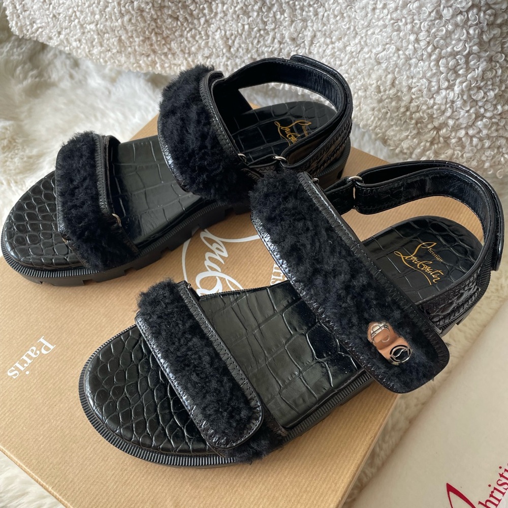 Authentic Christian Loubotin black sandals